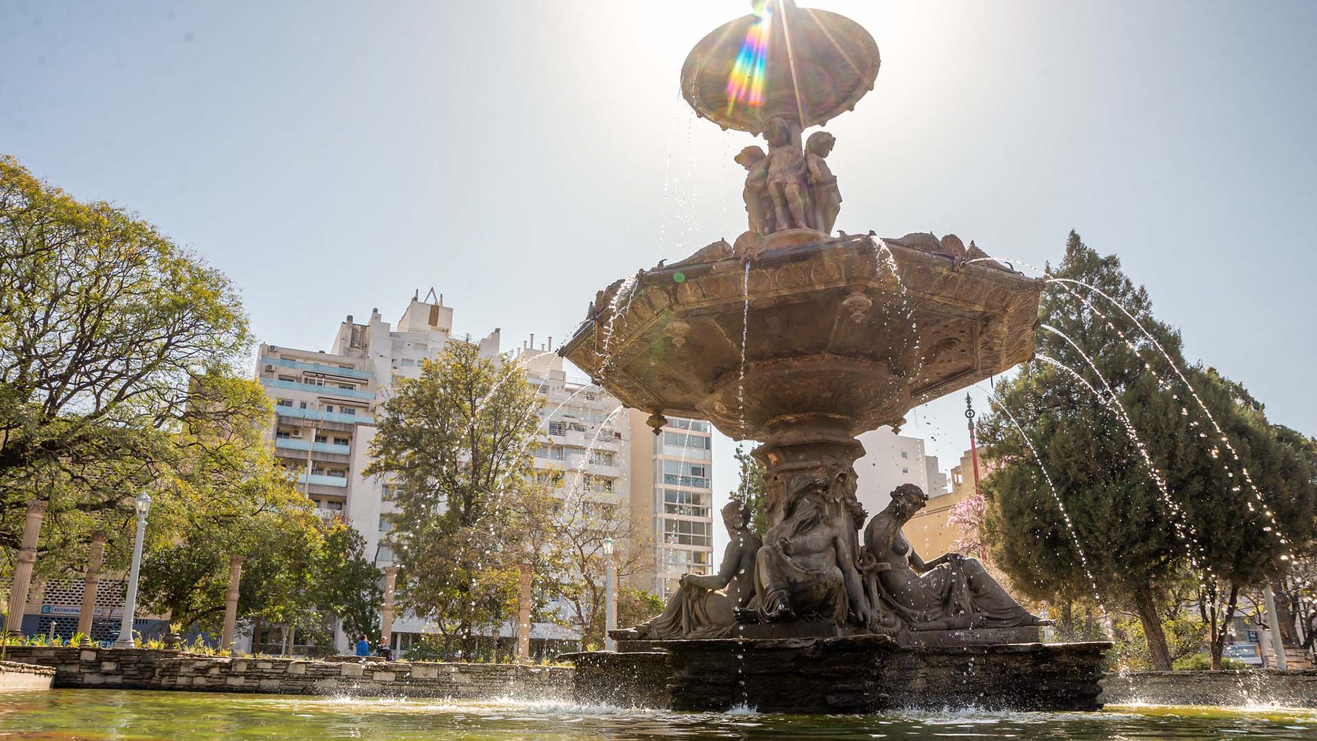 Cast-iron fountain at Plaza Colón in Córdoba